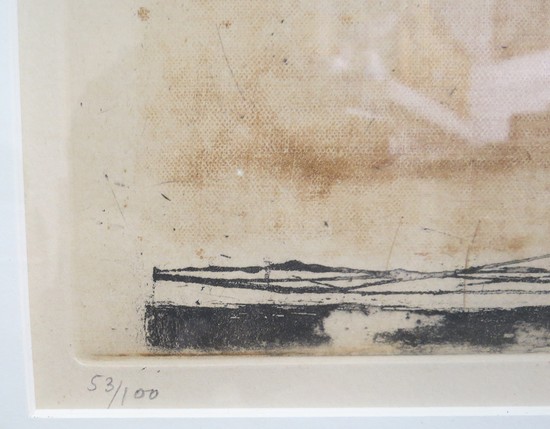 Johnny Friedlaender Trojan Horse Etching